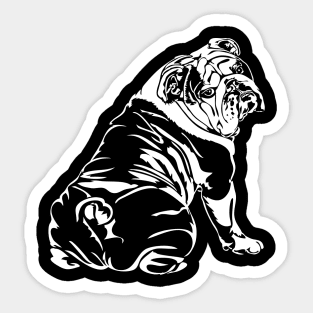 Funny Proud British Bulldog dog English Bulldog portrait Sticker